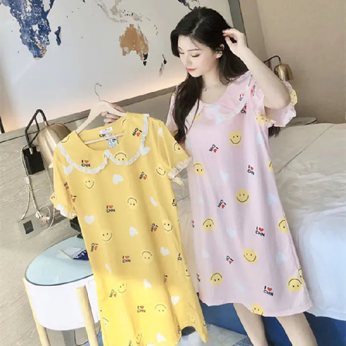 Cute Women's Cotton Summer Pajama Set with Shorts