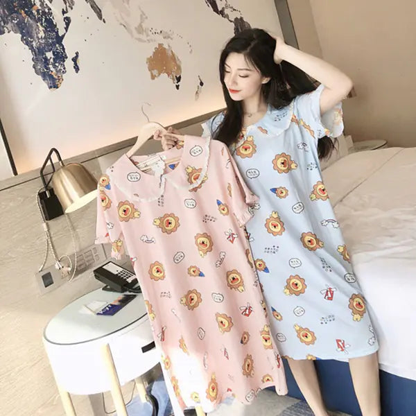 Cute Women's Cotton Summer Pajama Set with Shorts