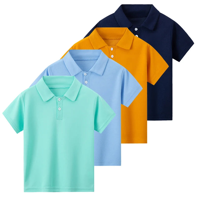 Kinder Polo-Shirt Unisex - Gestreift Kurzarm Basic Shirt
