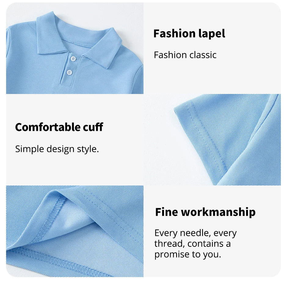 Kinder Polo-Shirt Unisex - Gestreift Kurzarm Basic Shirt