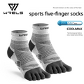 WRELS Coolmax Zehensocken - Premium 5-Zehen Laufsocken mit Coolmax Technologie