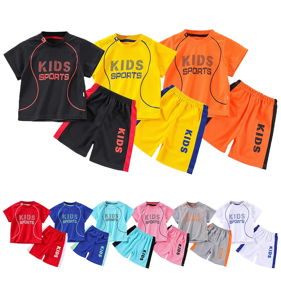 Kinder Fußball Sportset - Schnelltrocknendes Sommer Outfit Unisex 1-12 Jahre