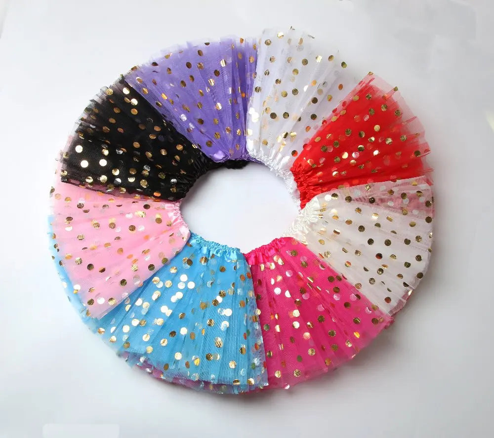 Mädchen Tutu Rock mit Sternen & Glitzer - 3-lagiger Tüllrock für Tanz & Party 2-8 Jahre