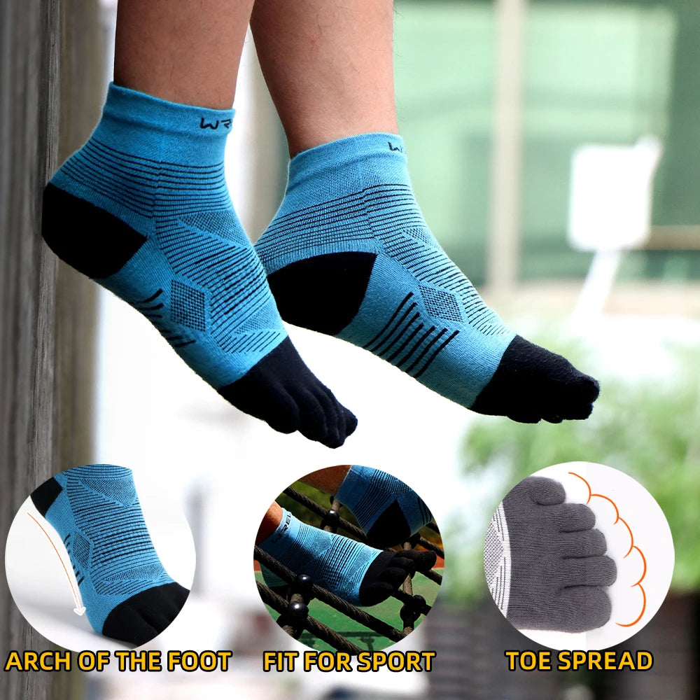 WRELS Coolmax Zehensocken - Premium 5-Zehen Laufsocken mit Coolmax Technologie