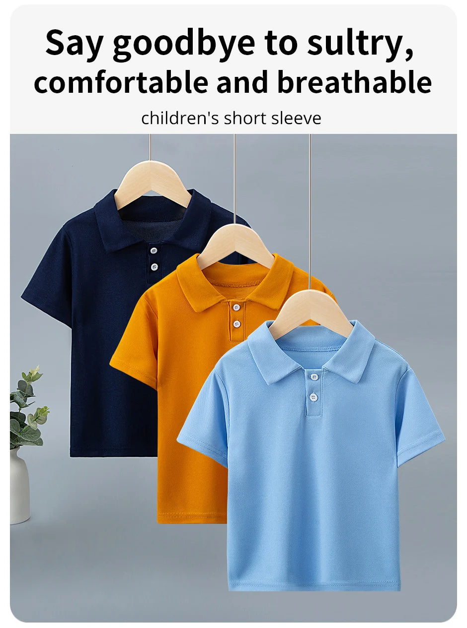 Kinder Polo-Shirt Unisex - Gestreift Kurzarm Basic Shirt
