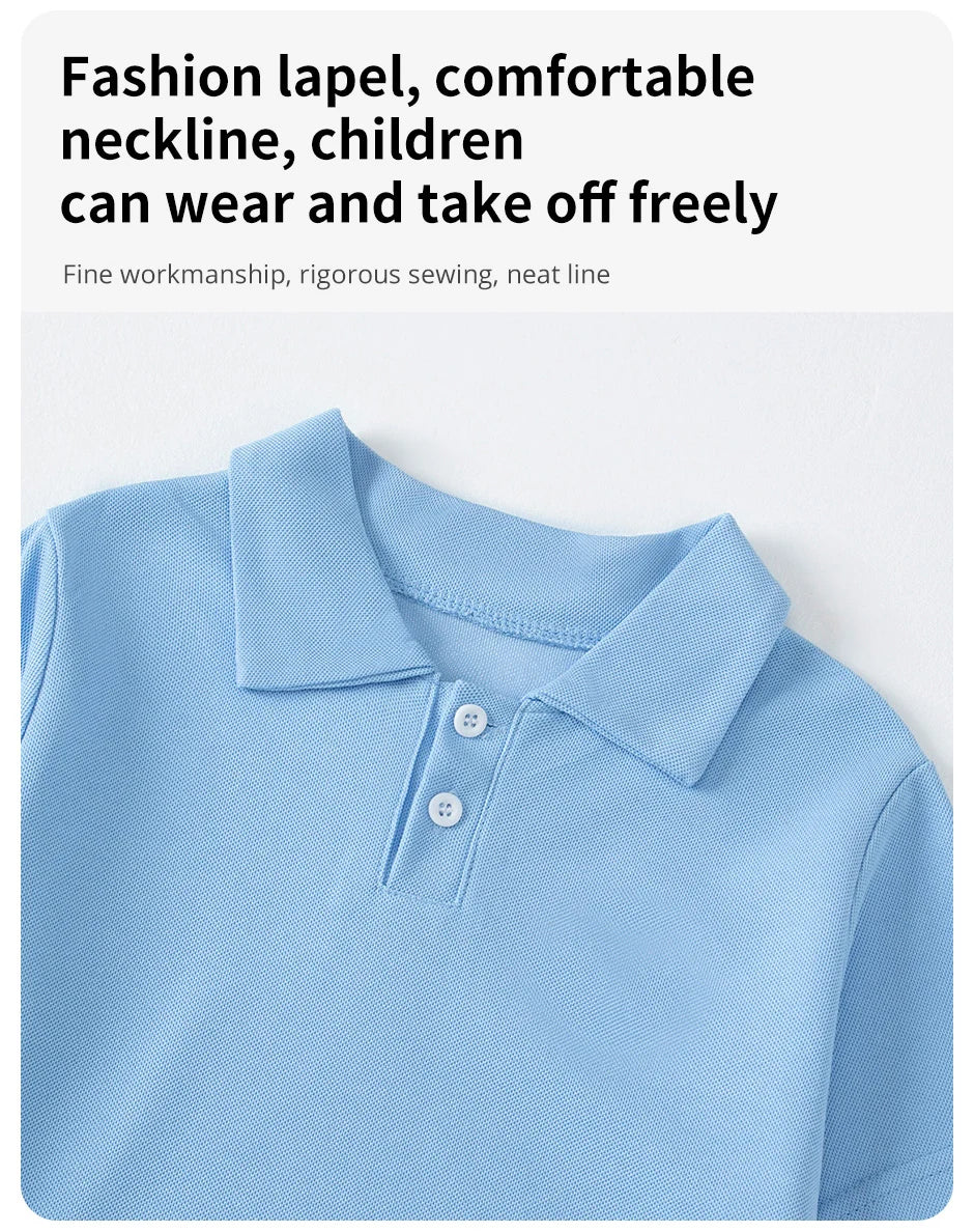 Kinder Polo-Shirt Unisex - Gestreift Kurzarm Basic Shirt