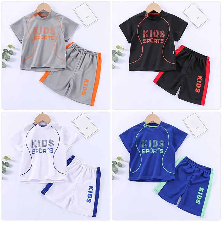 Kinder Fußball Sportset - Schnelltrocknendes Sommer Outfit Unisex 1-12 Jahre