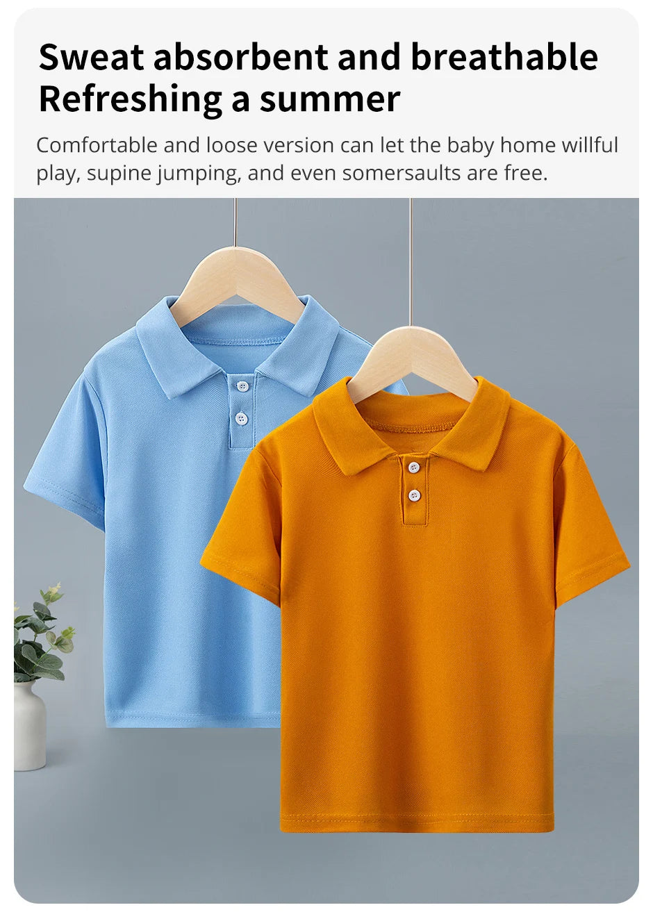 Kinder Polo-Shirt Unisex - Gestreift Kurzarm Basic Shirt
