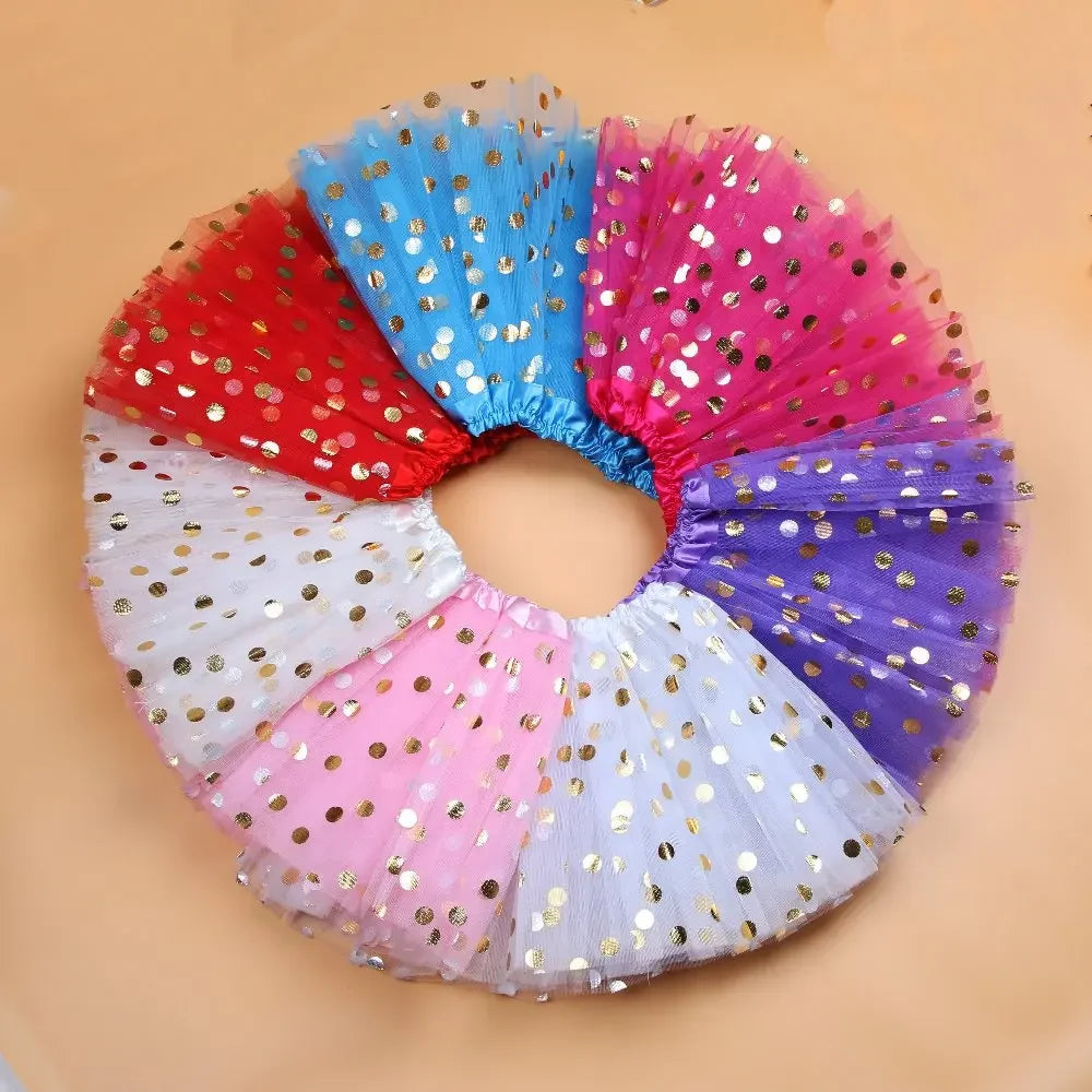 Mädchen Tutu Rock mit Sternen & Glitzer - 3-lagiger Tüllrock für Tanz & Party 2-8 Jahre