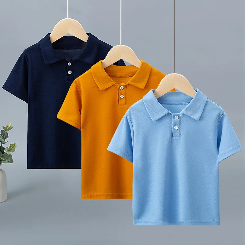 Kinder Polo-Shirt Unisex - Gestreift Kurzarm Basic Shirt