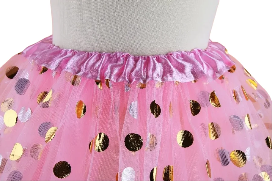 Mädchen Tutu Rock mit Sternen & Glitzer - 3-lagiger Tüllrock für Tanz & Party 2-8 Jahre
