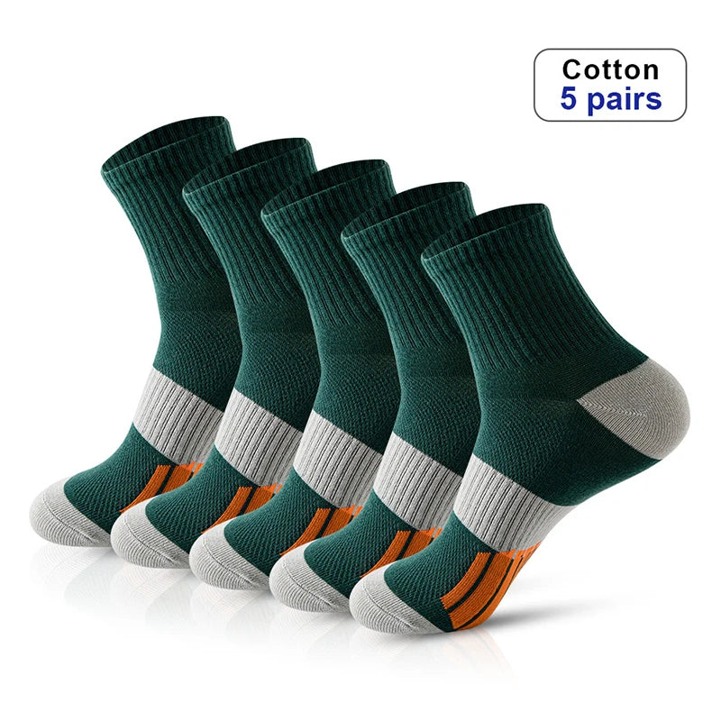 5 Paar Sport Kompressionssocken - Premium Crew Socken für Basketball Running Hiking Unisex