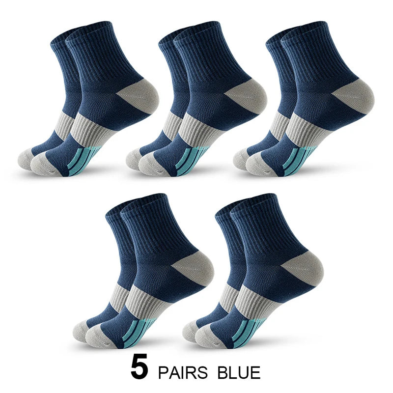 5 Paar Sport Kompressionssocken - Premium Crew Socken für Basketball Running Hiking Unisex