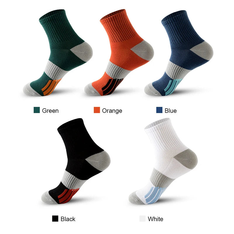 5 Paar Sport Kompressionssocken - Premium Crew Socken für Basketball Running Hiking Unisex