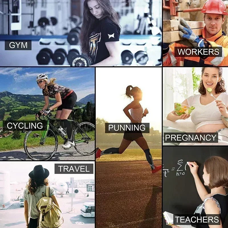 Sport Kompressionsstrümpfe 15-20 mmHg - Kniehohe Stützstrümpfe für Laufen Radfahren Fußball