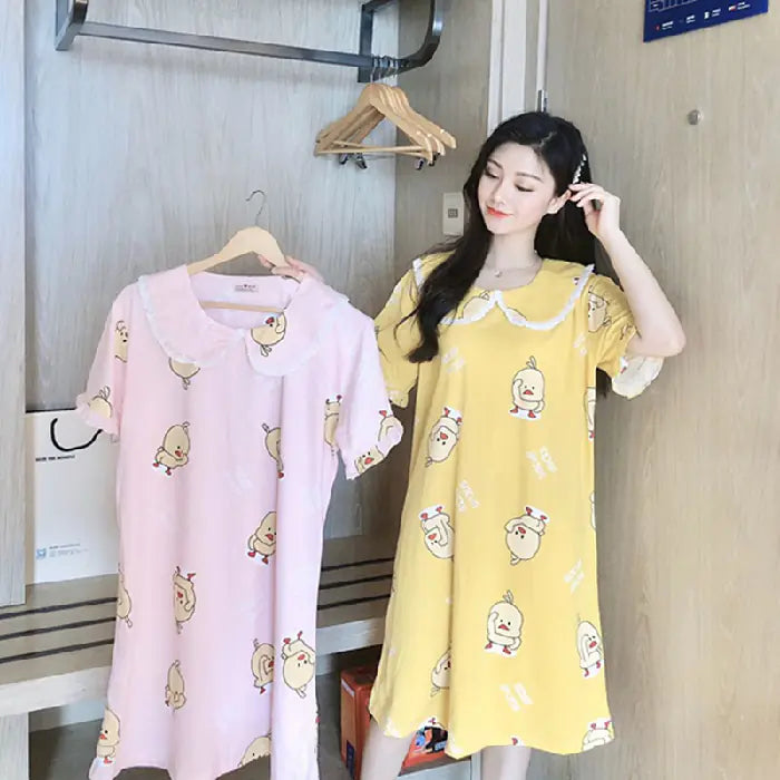 Cute Women's Cotton Summer Pajama Set with Shorts