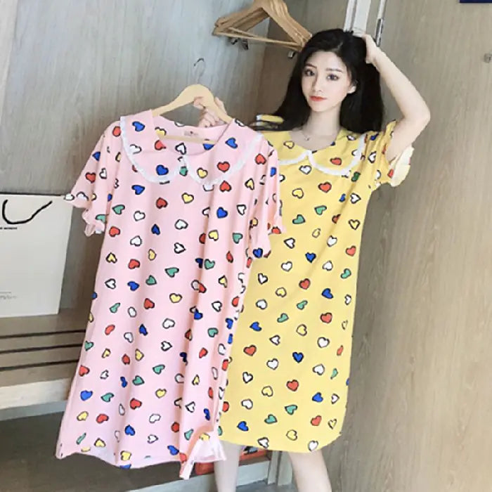 Cute Women's Cotton Summer Pajama Set with Shorts