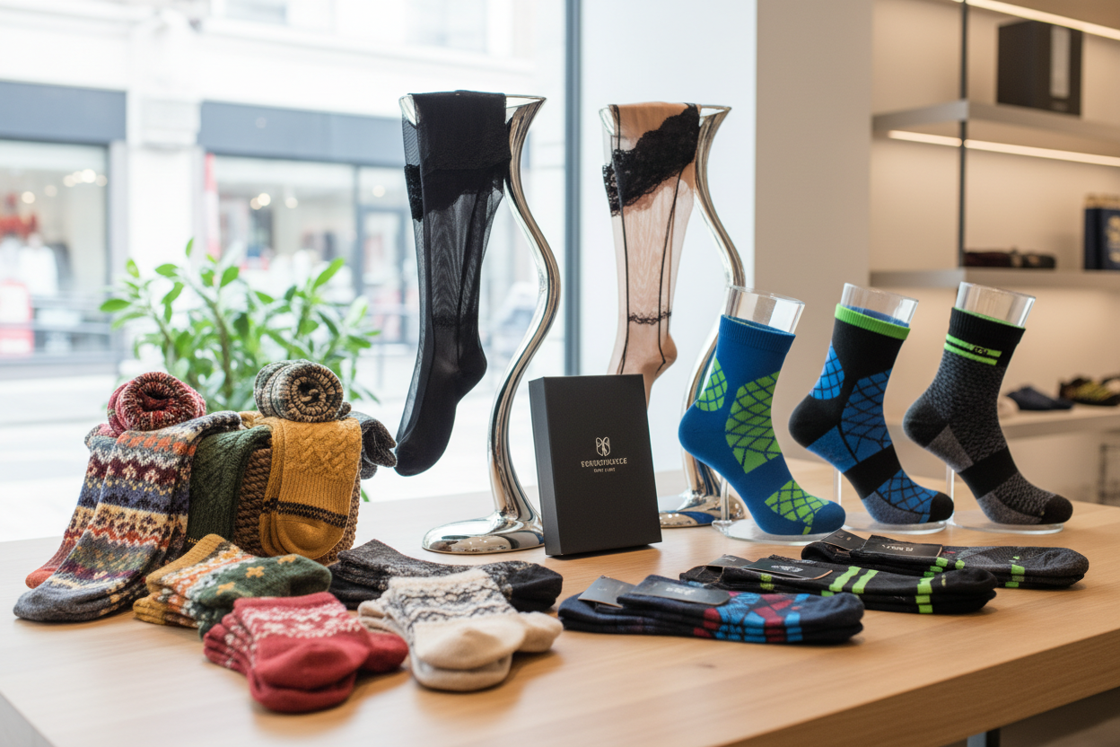 socken sortiment, warme path, strumpfel, stuzt sport socken